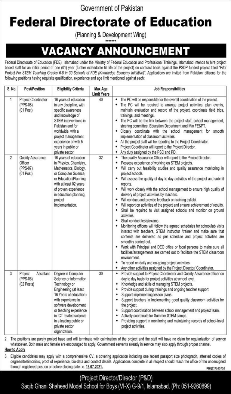 federal-directorate-of-education-jobs-online-roozgar